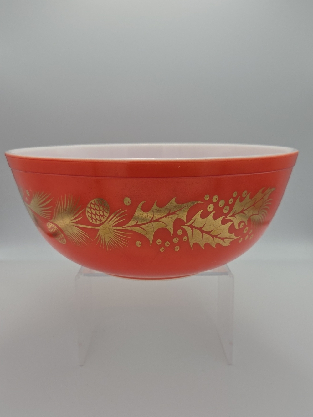 Pyrex White Bowl with Red Rim